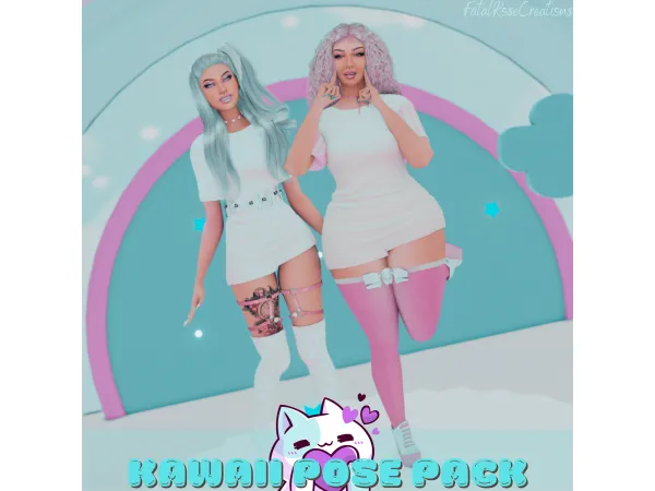 Alpha Kawaii Pose Pack - The Sims 4 Custom Content