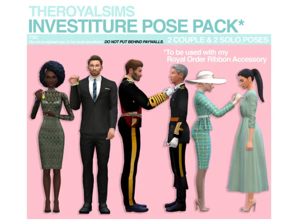 Mix THEROYALSIMS INVESTITURE POSE PACK - The Sims 4 Custom Content