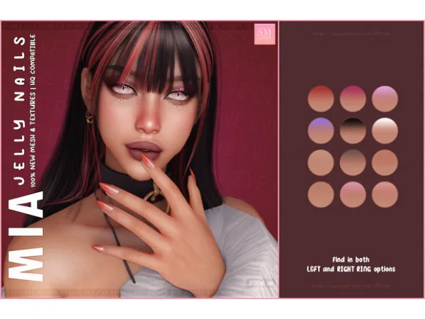 Alpha HONEY Mia Jelly Nails - The Sims 4 Custom Content