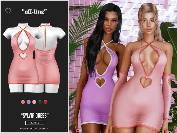 Alpha Off Line Sylvia Dress Sample - The Sims 4 Custom Content