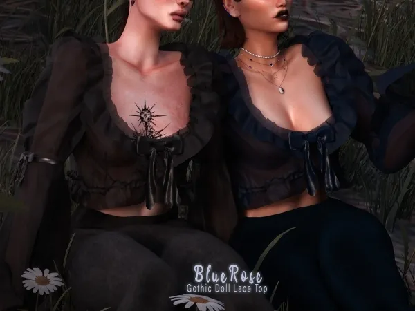 Alpha Gothic Doll Top BRsims - The Sims 4 Custom Content