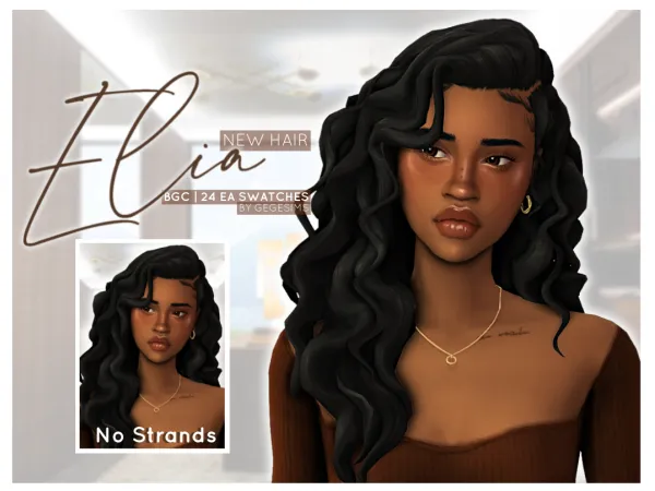 Maxis Match Elia Hair by GegeSims - The Sims 4 Custom Content