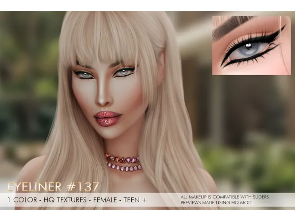 Alpha EYELINER 137 by Jul_Haos - The Sims 4 Custom Content