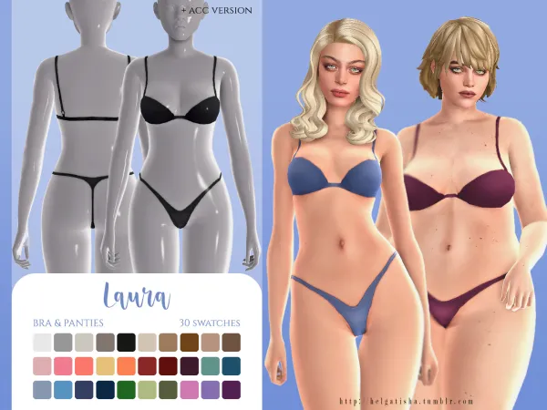 Maxis Match Bra panties Laura by helgatisha - The Sims 4 Custom Content