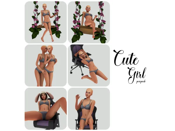 Alpha Cute Girl Posepack (Patreon Early Access) - The Sims 4 Custom Content