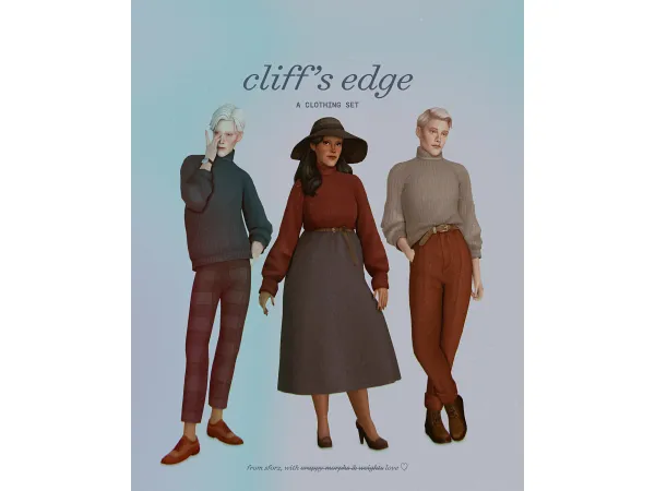 Maxis Match [part iii of iv] cliffs edge a clothing set by sforzinda - The Sims 4 Custom Content