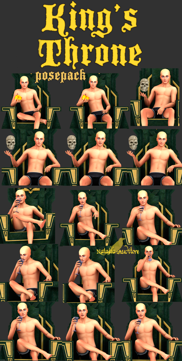 Mix King's Throne posepack Auditore by simsfinds - The Sims 4 Custom Content