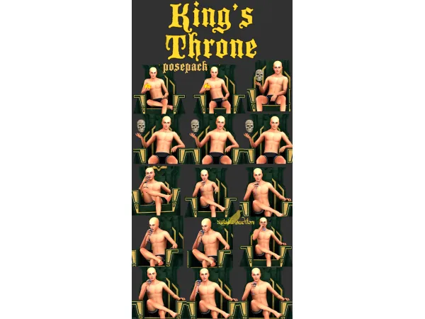 Mix King's Throne posepack Auditore by Natalia - The Sims 4 Custom Content