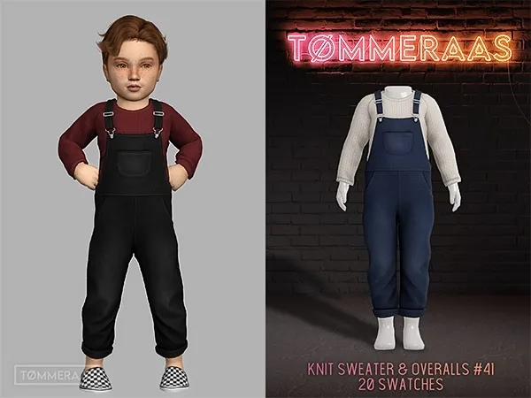 Alpha TØMMERAAS Knit Sweater Overalls (41) - The Sims 4 Custom Content