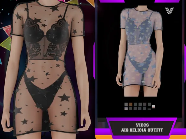 Alpha AIQ DELICIA OUTFIT (TEEN ELDER) - The Sims 4 Custom Content