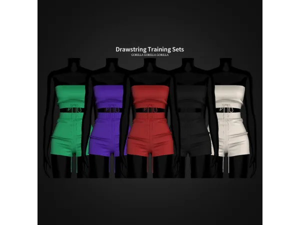 Alpha Drawstring Training Set by Gorilla Gorilla Gorilla - The Sims 4 Custom Content