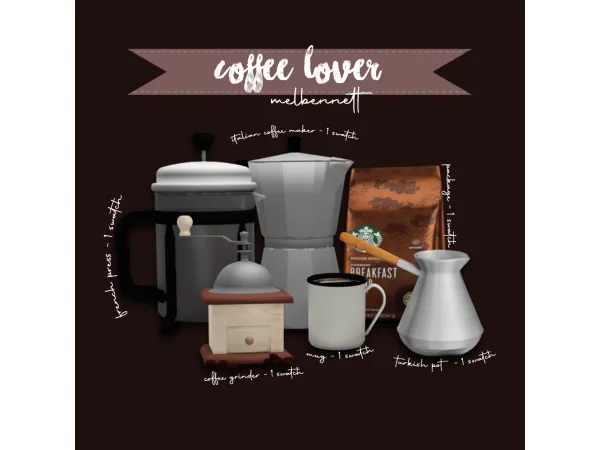 Alpha Coffee Lover Collection - The Sims 4 Custom Content