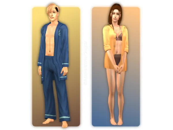 4t2 SP38 Silk Robe Open Shirt with Bra - The Sims 2 Custom Content