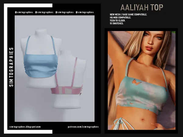 Alpha Aaliyah Top and Skirt - The Sims 4 Custom Content