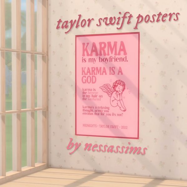 Mix Taylor Swift posters by nessassims - The Sims 4 Custom Content
