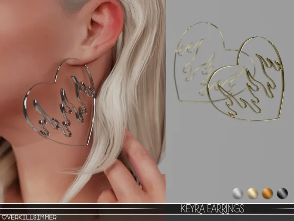 Alpha Keyra earrings - The Sims 4 Custom Content