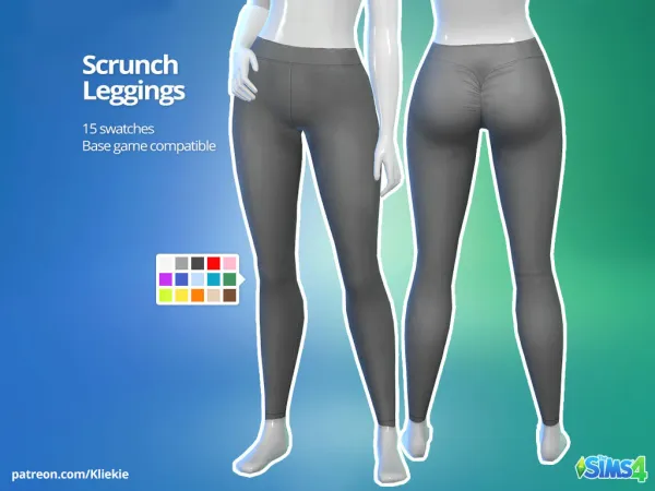 Maxis Match Scrunch Leggings (Solid Colors) - The Sims 4 Custom Content