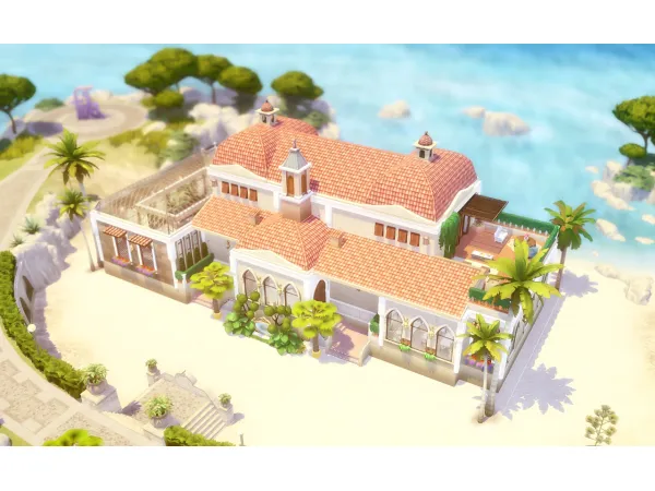 Maxis Match Baia Mediterranean Spa Community Lot - The Sims 4 Custom Content