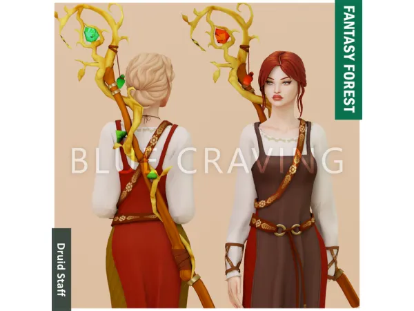 Alpha Blue Craving Druid Staff - The Sims 4 Custom Content