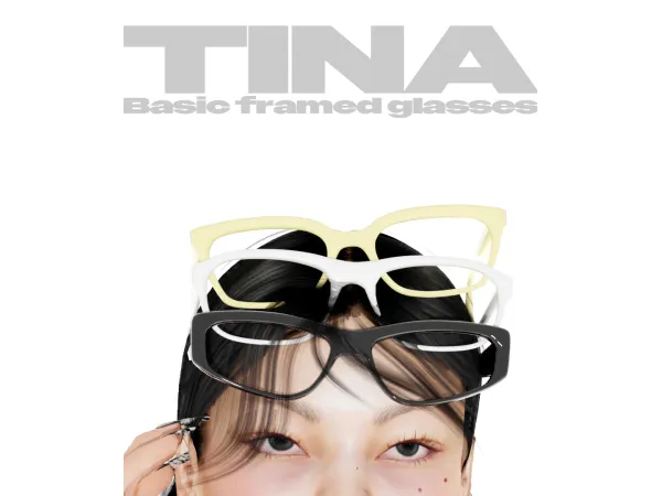 Alpha [TINA SIMS] Basic Framed Glasses - The Sims 4 Custom Content