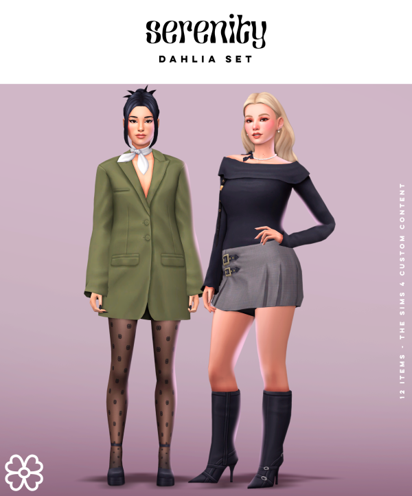 Maxis Match Dahlia Set (12 items) by serenity-cc - The Sims 4 Custom Content