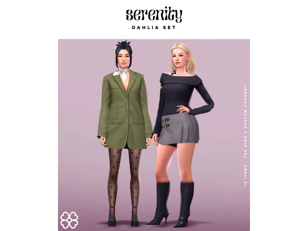 Maxis Match Dahlia Set (12 items) by Serenity - The Sims 4 Custom Content