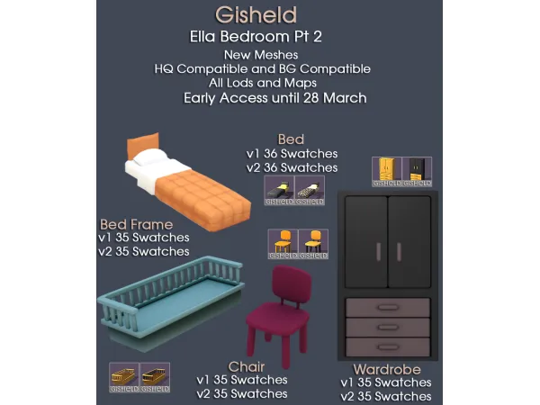 Maxis Match Ella Bedroom Pt2 - The Sims 4 Custom Content