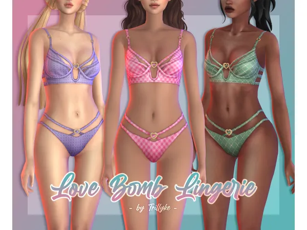 Maxis Match Love Bomb Lingerie by Trillyke - The Sims 4 Custom Content