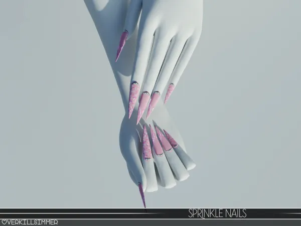Alpha Sprinkle nails - The Sims 4 Custom Content