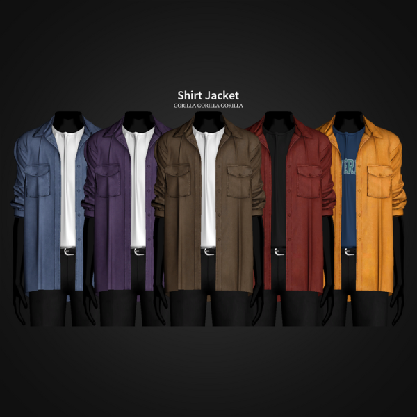 Alpha Shirt Jacket by simsfinds - The Sims 4 Custom Content