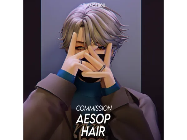 Maxis Match COMMISSION AESOP HAIR by tianshi88 - The Sims 4 Custom Content
