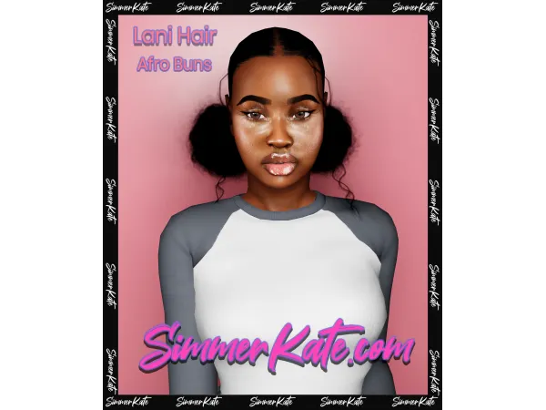 Alpha Lani Afro Buns - The Sims 4 Custom Content