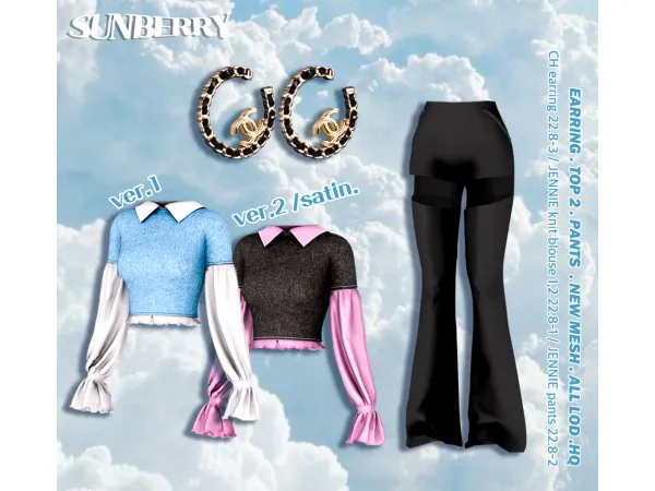 Alpha [SUNBERRY]DE GIFT SET 3 JENNIE SET 228 (Early access) by SUNBERRY - The Sims 4 Custom Content