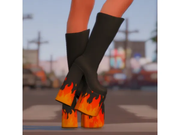 Maxis Match Full Bodied Boots High Heel Slider (Female Male) by llazyneiph - The Sims 4 Custom Content