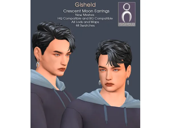 Maxis Match Crescent Moon Earrings - The Sims 4 Custom Content