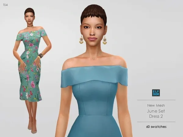 Maxis Match Midi Spring Dress - The Sims 4 Custom Content