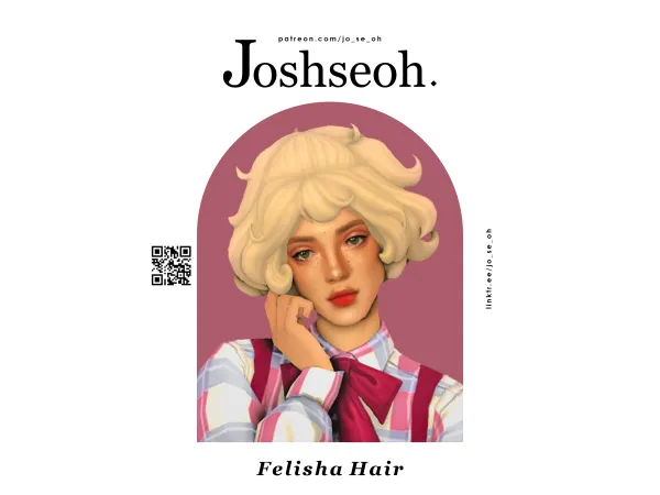 Maxis Match Felisha Hair (jo_se_oh joshseoh) by Josh - The Sims 4 Custom Content
