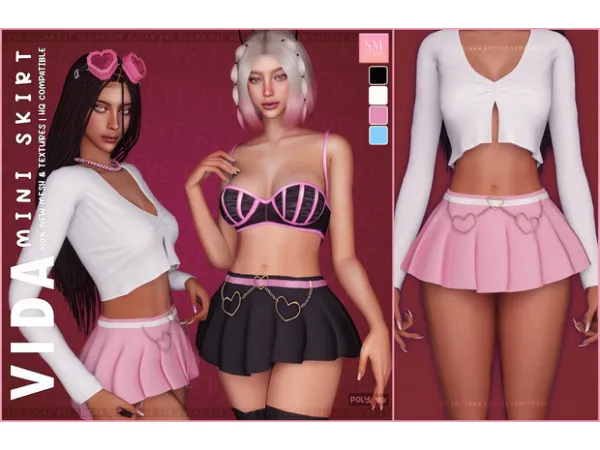 Alpha PEACH Vida Mini Skirt - The Sims 4 Custom Content