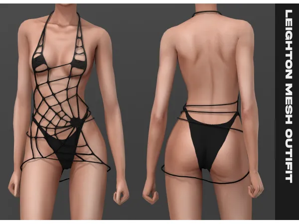 Alpha Leighton mesh outifit by belaloallure - The Sims 4 Custom Content