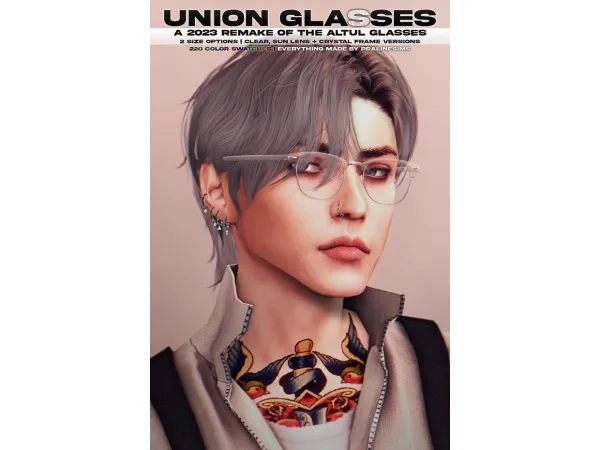Alpha UNION Glasses by pralinesims - The Sims 4 Custom Content