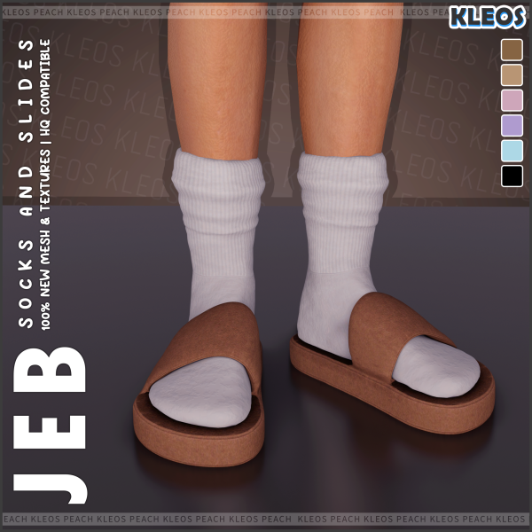 Alpha PEACH Jeb Socks and Slides by smsims - The Sims 4 Custom Content