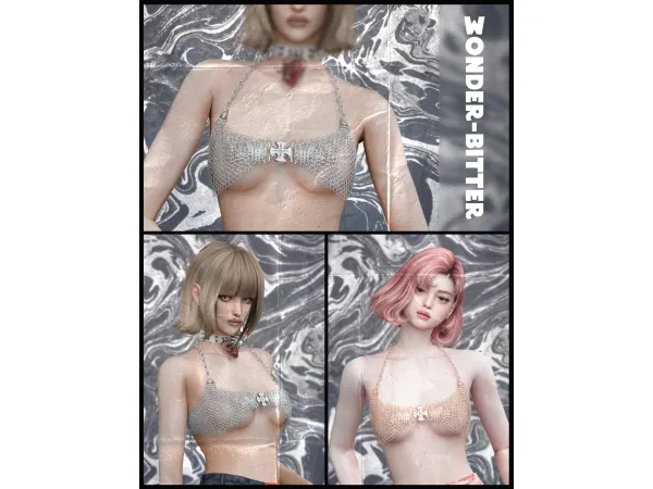 Alpha [wonder bitter] skndlss Cross Bra bitter by wonder - The Sims 4 Custom Content
