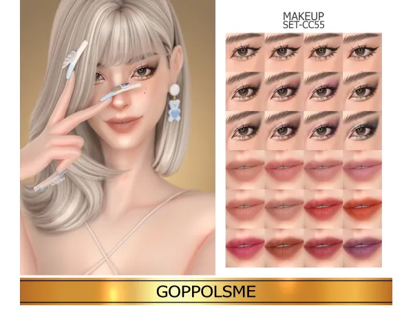 Alpha GPME GOLD MAKEUP SET CC55 by GoppolsMe - The Sims 4 Custom Content
