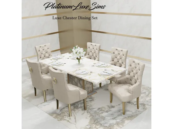 Luxe Chester Dining Set Part.1 - Furniture by PlatinumLuxeSims
