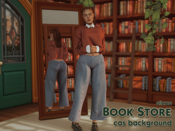 Maxis Match CAS Background Book Store by simsfinds - The Sims 4 Custom Content