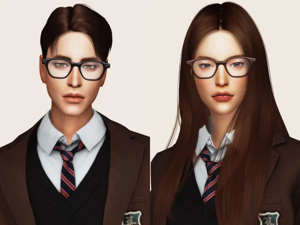 Alpha Horn Rimmed Glasses by gorillax3 - The Sims 4 Custom Content