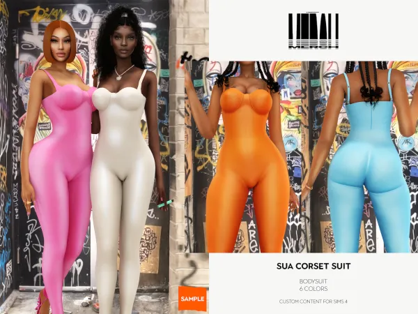 Alpha MERCH Sua Corset Suit Sample - The Sims 4 Custom Content