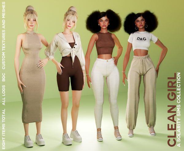Alpha Clean Girl Collection by solarity_sims - The Sims 4 Custom Content