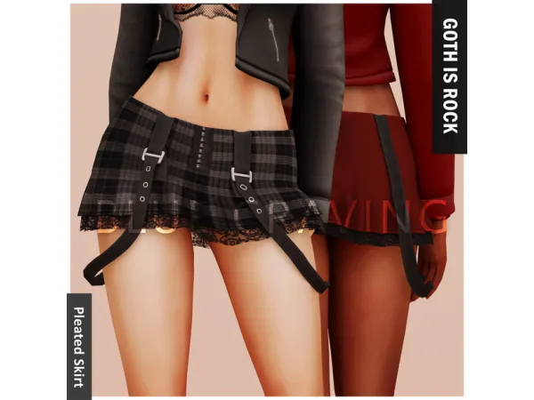 Alpha Blue Craving Pleated Skirt - The Sims 4 Custom Content