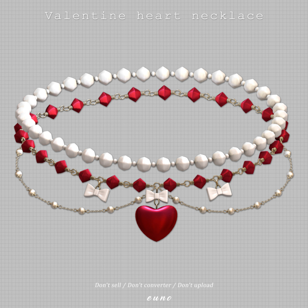 Alpha Valentine Heart necklace by euno - The Sims 4 Custom Content